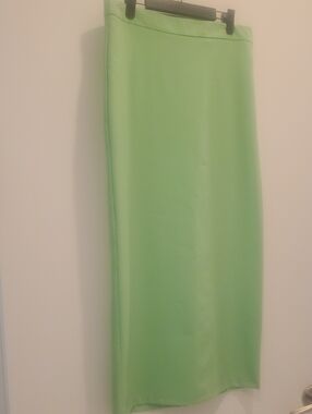 Green Satin Maxi Skirt
